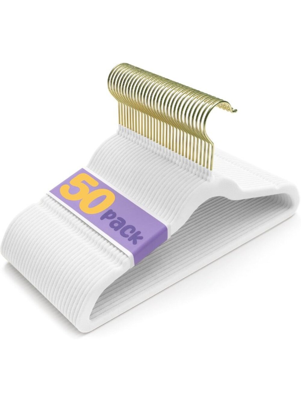 50 Pack Baby Velvet Hangers with Gold Hook - Soft, Non-Slip Kids Clothes Hangers